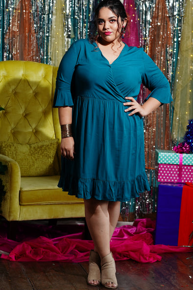 Show must go on filled dress - Teal